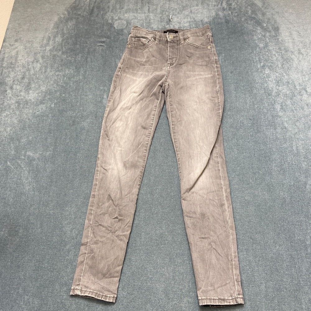Banana Republic High Rise Skinny Leg Jeans Womens 24 Petite Gray Denim Zip Fly